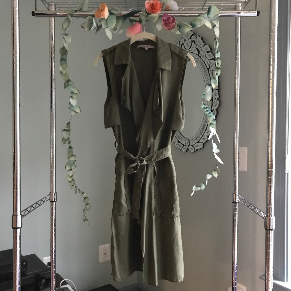 Zara Trafaluc Sleeveless Belted Trench Dress